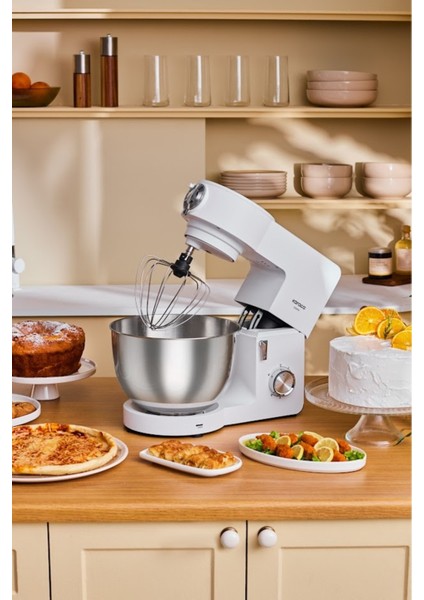 7 Litre Stand Mikser, 2000W, Beyaz, Çok Fonksiyonlu, Güçlü ve Şık Tasarım