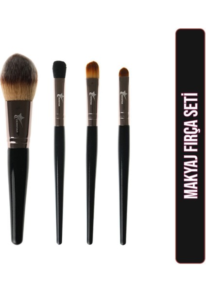 Yüksek Kaliteli Makyaj Fırça Seti 4'lü, Profesyonel Serisi, No: 2-7-8-9