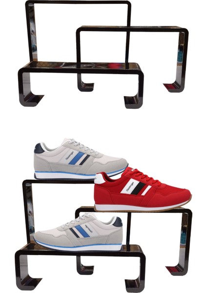 3 Parça Pleksi Siyah Kademeli Ayakkabı Rafı & Ayakkabı Teşhir Standı & Organizer Raf modelleri