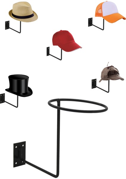 5 Adet Duvara Monte Şapka Standı