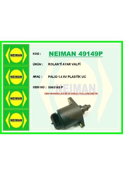 Rolanti Ayar Valfi Palıo 1.4 8V Plastik Uc