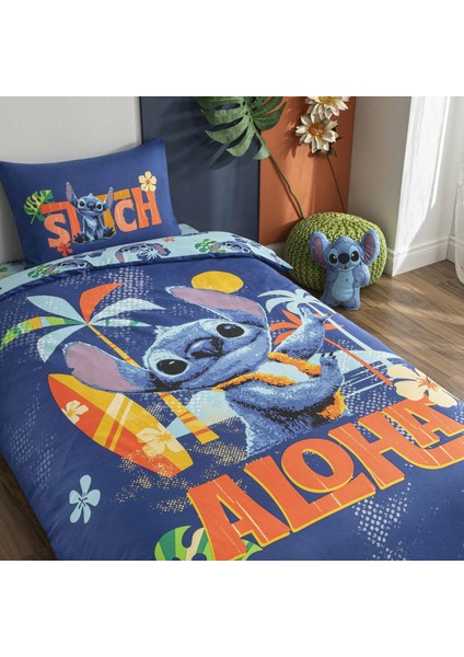 Taç Lisanslı Disney Stitch Aloha Tek Kişilik Pamuk Nevresim Takımı 120 fiyatları