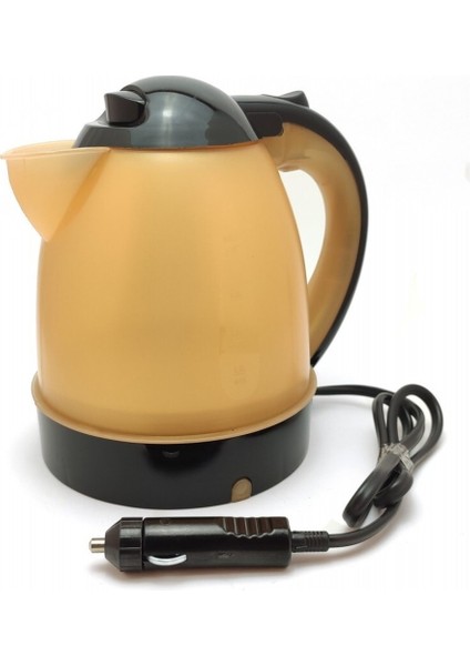 12V Oto Su Isıtıcı Kettle ve Çaycı, Sarı Renkli, Pratik ve Taşınabilir