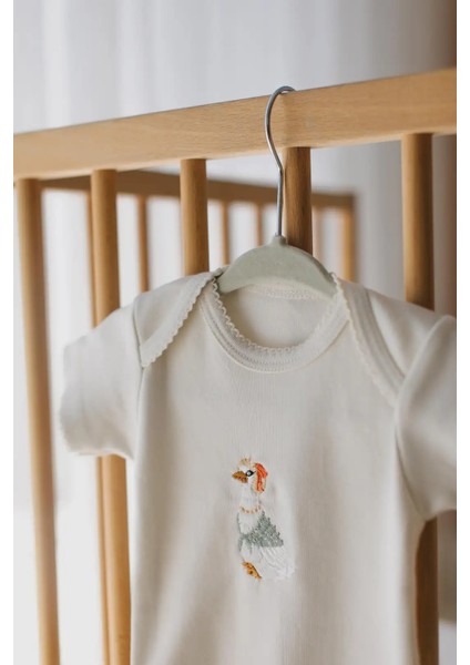 Premium %100 Pamuklu Çıt Çıtlı Nakışlı Bebek Zıbın Body 2li Set Takım fırsatları