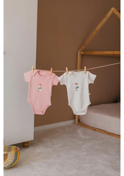 Premium %100 Pamuklu Çıt Çıtlı Nakışlı Bebek Zıbın Body 2li Set Takım indirimleri