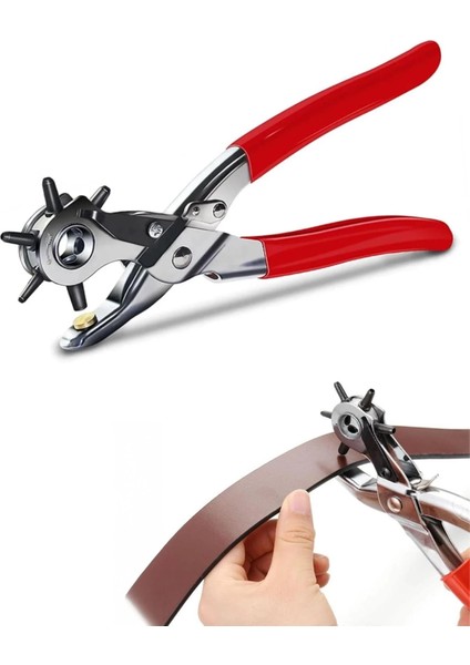 Kemer, Deri, Kanvas Için 6 Delik Başlıklı Döner Kemer Delik Delme Aleti Delik Açıcı Pense Aparat fiyatları