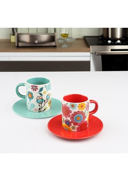Eks-03 Porselen 2 Li Fincan Takımı 90CC 2 Renk