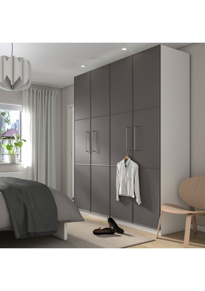 Pax Gardırop, Beyaz-Koyu Gri, 200X60X236 cm fiyatları