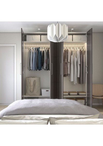 Pax Gardırop, Beyaz-Koyu Gri, 200X60X236 cm modelleri