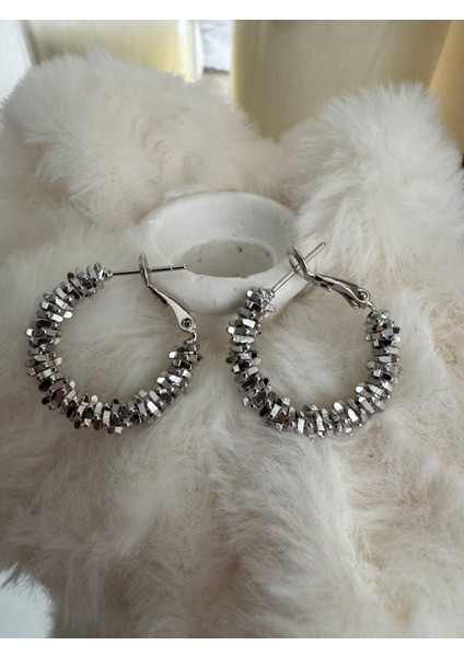 Çıkıntılı Parlak Silver Halka Küpe fiyatları