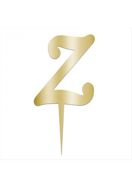 Sepetim Sarı Renkli Harf Pasta ve Kek Pleksi-Z