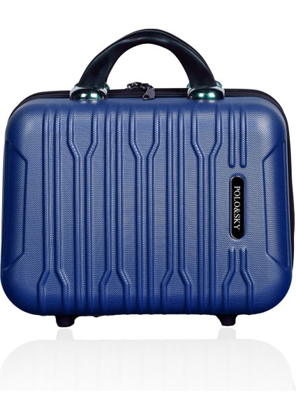 Şık ve Kullanışlı Lacivert Makyaj Çantası, El Valizi Tasarımıyla Ideal Seçim
