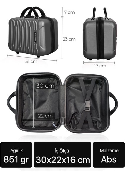 Şık ve Kullanışlı Lacivert Makyaj Çantası, El Valizi Tasarımıyla Ideal Seçim