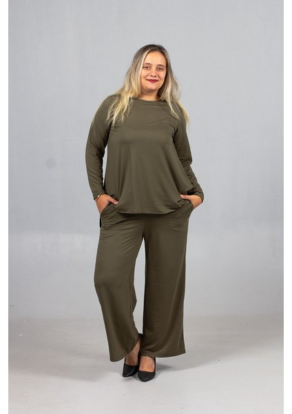 Arka Uzun Yeşil Penye Takım | Likralı 2 Iplik Kumaş Kalitesi, Alt Üst Set