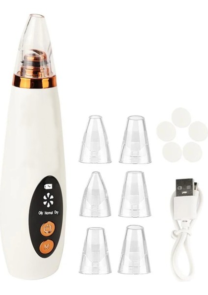 Hyundaı Dijital Göstergeli 6 Başlıklı Cilt Temizleme Vakum Aleti Turuncu Beyaz Detaylı