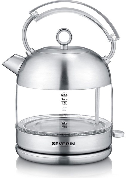 Cam Kettle Retro 2400W, Şık ve Güçlü Su Isıtıcı, Gri Renk modelleri