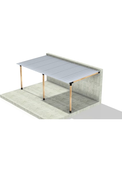 3 x 4.8 Metre Breketli Sundurma Pergole 3 Ana Direkli Trapezli Gölgelikli indirimleri