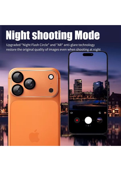 (Tam Lens) iPhone 17 Pro Max Uyumlu Tek Parça Tam Kapatan 9h 3D Kamera Yüzey ve Lens Koruyucu