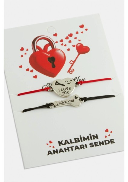 2 Adet Kalp Anahtar Ip Bileklik