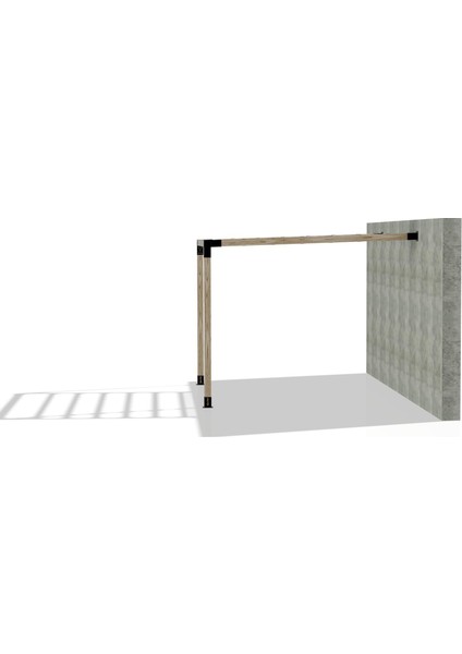 2.4 x 2.4 Metre Sundurma Pergole Braket Seti 2 Ana Direkli Üstü Izgaralı Eğimli Sundurma fırsatları