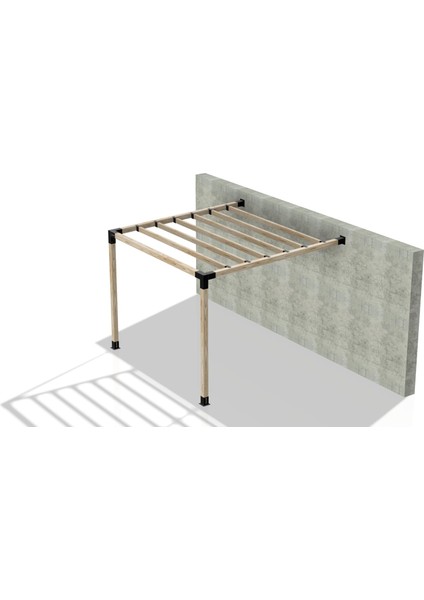 2.4 x 2.4 Metre Sundurma Pergole Braket Seti 2 Ana Direkli Üstü Izgaralı Eğimli Sundurma indirimleri