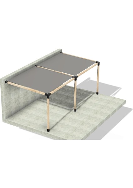 2.4 x 4.8 Metre Breketli Sundurma Pergole 3 Ana Direkli Gölgelikli Sundurma fiyatları