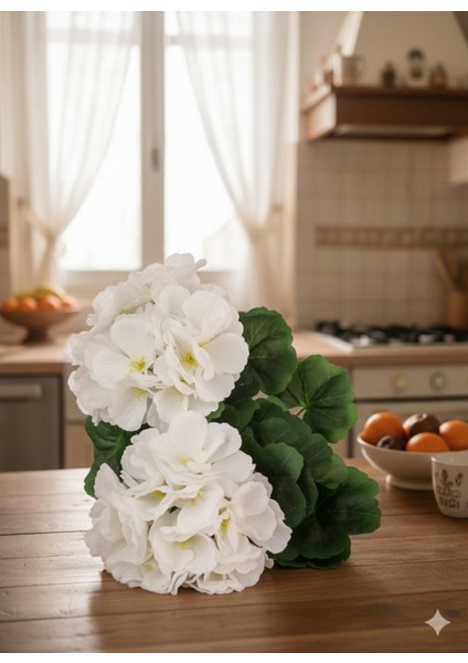 Yapay Çiçek Büyük Sardunya7 Dallı Demet 40 cm Beyaz fiyatları