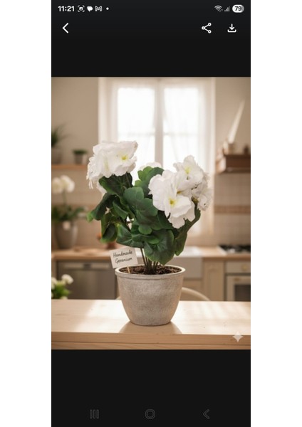 Yapay Çiçek Büyük Sardunya7 Dallı Demet 40 cm Beyaz fırsatları