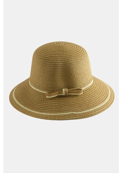 Msa-Shop Fiyonglu Hasır Şapka-Kahverengi fiyatları