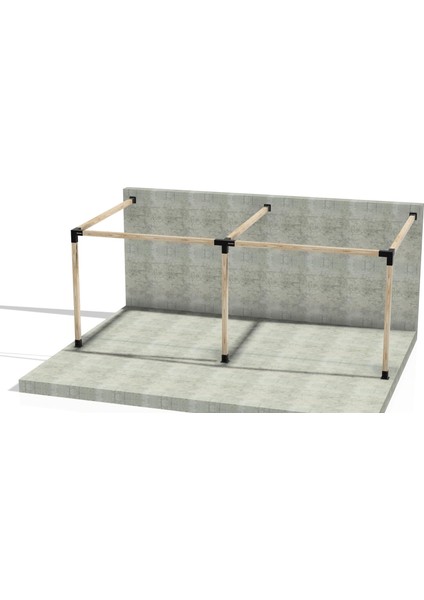 2.4 x 4.8 Metre Sundurma Pergole Braket Seti 3 Ana Direkli Üstü Açık Eğimli Sundurma fırsatları
