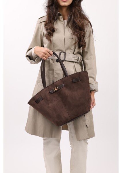 Süet Deri Mıknatıs Kapamalı Kilit Detaylı El ve Omuz Çantası fırsatları