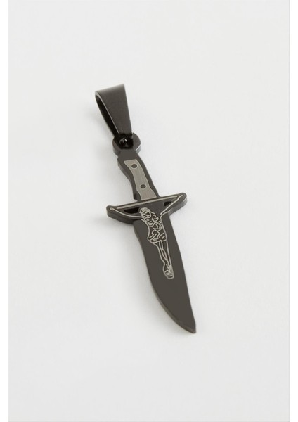 Msa-Shop Hançer Çelik Kolye Ucu 3 Cm-Siyah