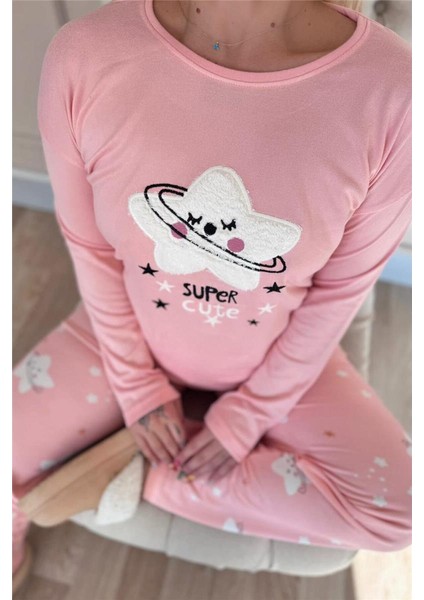 Somon Cute Desenli Termal Kadın Pijama Takımı fırsatları