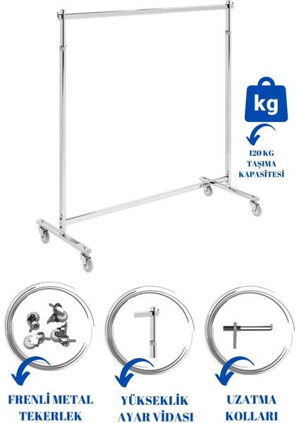 Ayaklı Kıyafet Askısı Tekerlekli Askılık Metal Askılık fiyatları