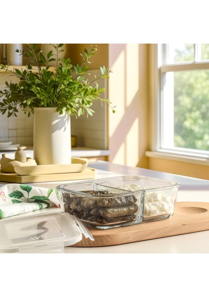 Fresco Bölmeli Kilitli Saklama Kabı 1 Adet 1120 cc (FRS-297) Beyaz Kapaklı fiyatları