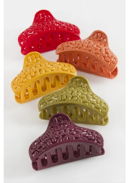 Oval Çiçek Renkli Mandal Toka 8 cm