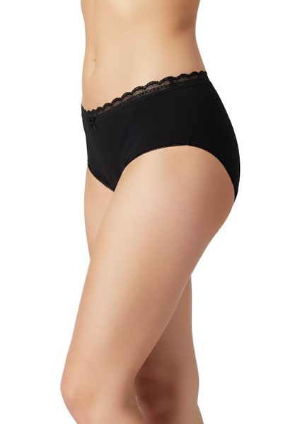 Kadın Dantelli Siyah Külot 649