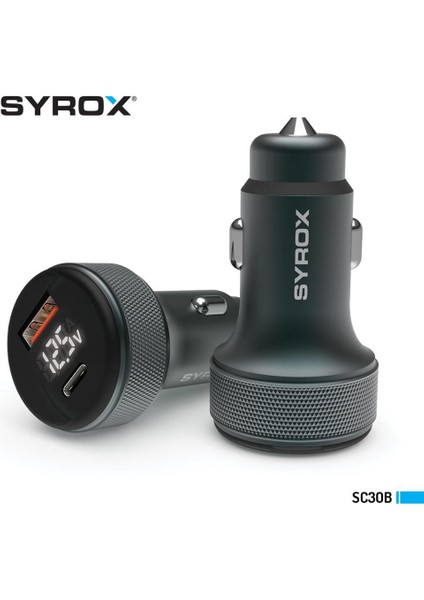 Araç Çakmaklık Şarj Aleti | PD30W 3.1A | LCD Ekranlı | Type-C + USB Hızlı Şarj fiyatları