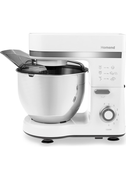Krem Renkli 1500W 5l Stand Mikser, Mutfak Şefi Tasarımı, Yüksek Performans
