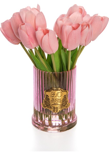 Gold Rozet Lale Pembe