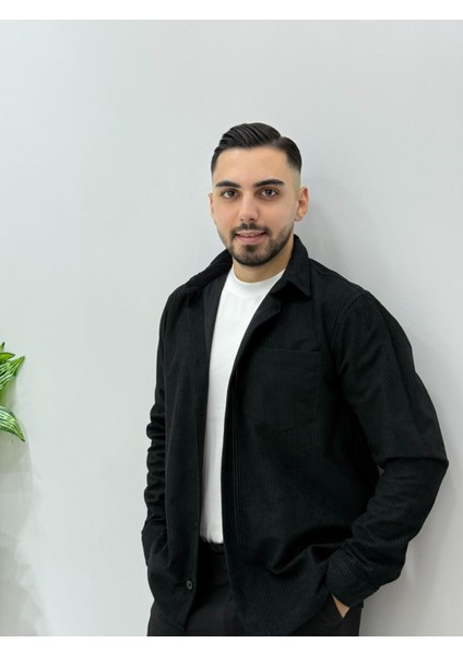 Erkek Kadife Gömlek Yüksek Kaliteli Gömlek Oversize Kalıp Renk Solması Yapmaz