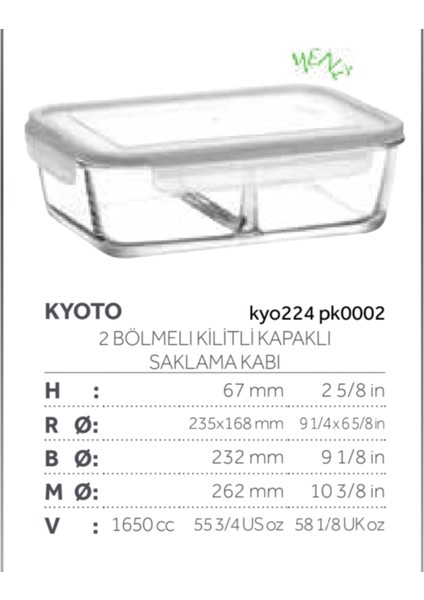 Kyoto 3" Lü Saklama Kabı fiyatları
