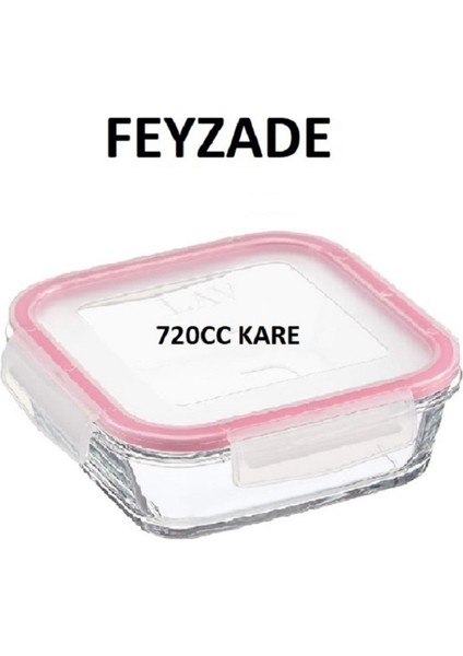 Feyzade Fresco Saklama Kabı 4 Lü Cam Kilitli Saklama Kabı 720CC Pembe Kapaklı (FRS-247) fırsatları