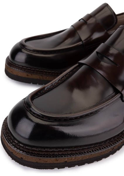 Erkek Hakiki Deri Kahverengi Loafer Ayakkabı 987 222A Erk Ayk SK25-26 Kahve Acma modelleri