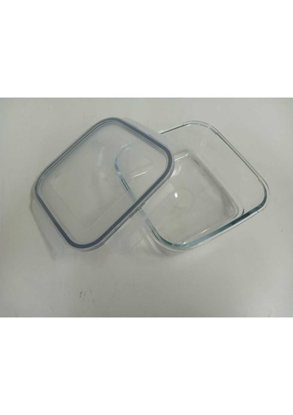 Feyzade Fresco Cam Kilitli Saklama Kabı 4’lü Set 1150CC Kare (FRS-249)