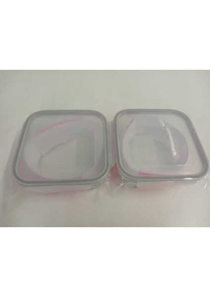 Feyzade Fresco Cam Kilitli Saklama Kabı 2’li Set 1150CC Kare (FRS-249)