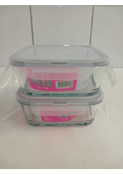 Feyzade Fresco Cam Kilitli Saklama Kabı 2’li Set 1150CC Kare (FRS-249) modelleri