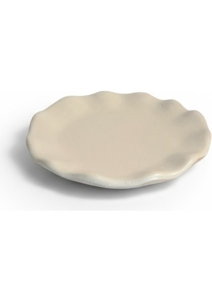 Dalga Formlu Dekoratif Beyaz Tabak 20CMX2,5 cm