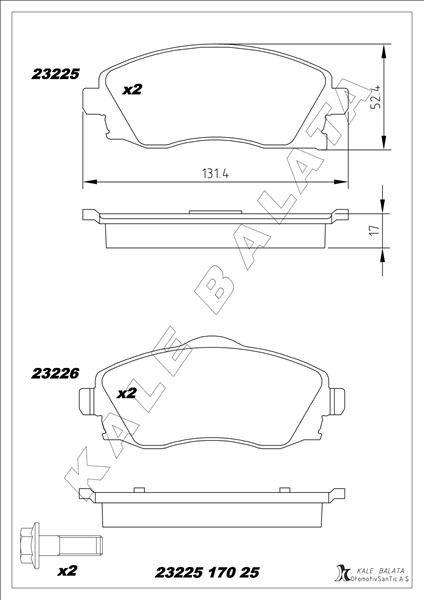 Ön Balata Combo C-Corsa C 1.3-1.7 Cdtı 01 > Merıva 03 > Tıgra 04 > GDB1570