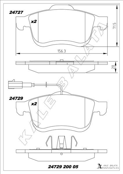 Ön Balata Fıat Doblo Iıı 10> Opel Combo 12> 1.3d Mtj 1.4 1.6d Mtj 2.0d Mtj Çift Fişli Tek Fişli